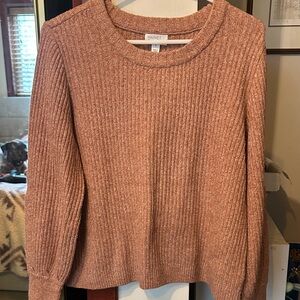 Women's Ribbed Crew Neck Sweater - pink